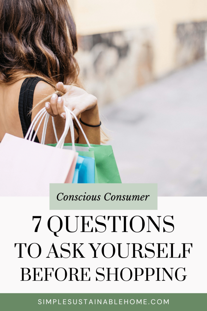 pin for questions to ask yourself before shopping.