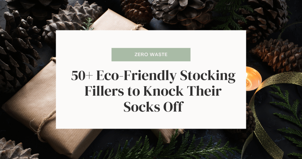 blog post graphic for ecofriendly stocking stuffers.